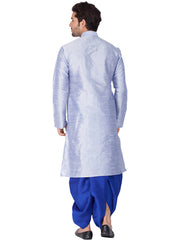 Men's Gray Solid Bangalori Silk Kurta Pajama Set