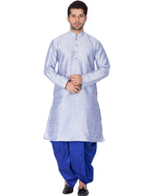 Men's Gray Solid Bangalori Silk Kurta Pajama Set