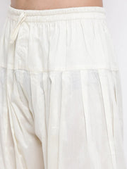 Men's Red Solid Tunic Cotton Kurta Pajama Set