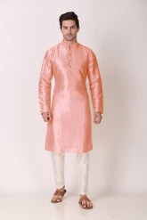 Ensemble pyjama Kurta en coton tissé rose pour homme