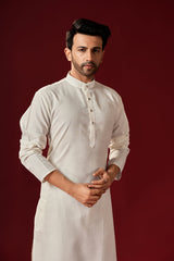 Ensemble pyjama Kurta en coton blanc pour homme