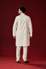 Ensemble pyjama Kurta en coton blanc pour homme