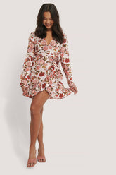Wrapped Flounce Mini Dress