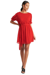 Robe en mousseline à manches courtes