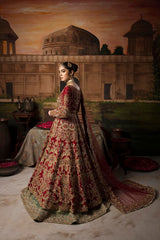 Red Color Raw Silk Embroidered Ready to Wear Bridal Indian Traditional Lehenga Choli For Women