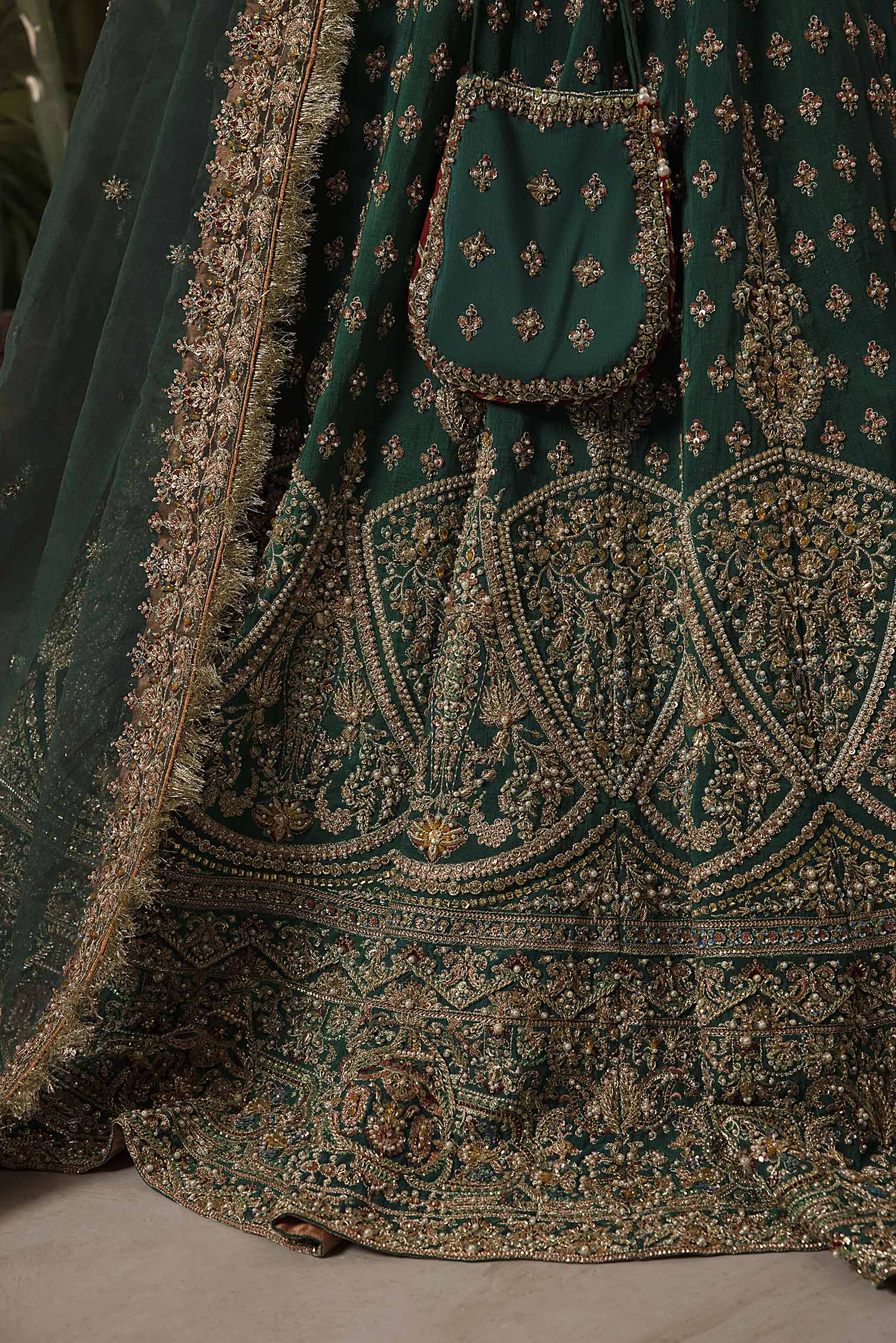 Green Colored Raw Silk Hand work Ready to Wear Indian Traditional Lehenga Choli For Women