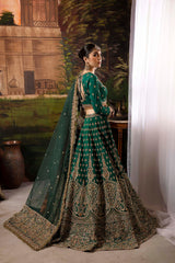 Green Colored Raw Silk Hand work Ready to Wear Indian Traditional Lehenga Choli For Women