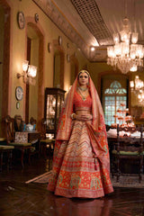 Peach Silk Sparkle Lehenga Choli