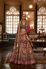 Pink Colored Silk Sparkle Work Traditional Lehenga Choli For Women