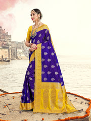 Purple Banarasi Art Silk Woven Saree