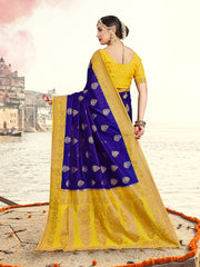 Purple Banarasi Art Silk Woven Saree