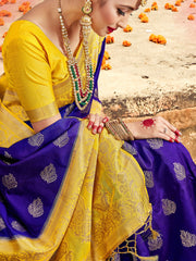 Purple Banarasi Art Silk Woven Saree