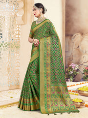 `Green Banarasi Art Silk Woven Saree