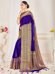 Purple Banarasi Art Silk Woven Saree