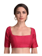 Pink Banglori Silk Half Sleeve Solid Blouse