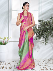 Green Banarasi Art Silk Woven Saree
