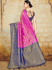 Pink Banarasi Art Silk Woven Saree
