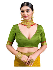 Green Banglori Silk Half Sleeve Solid Blouse