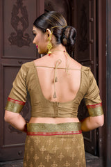 Gold Banglori Silk Half Sleeve Solid Blouse