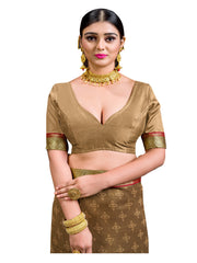 Gold Banglori Silk Half Sleeve Solid Blouse