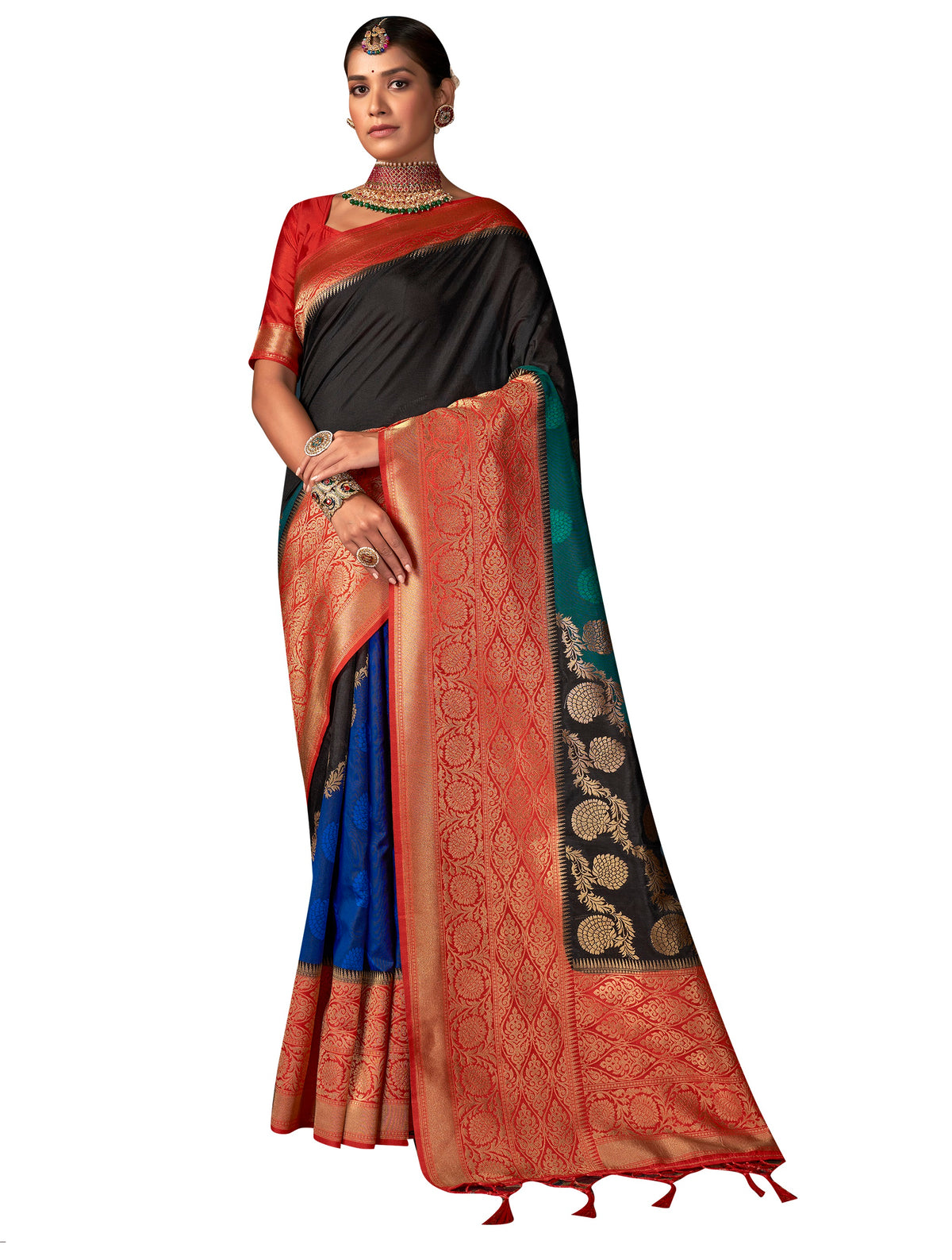 Multi Banarasi Art Silk Woven Saree