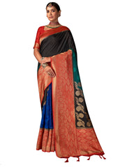 Multi Banarasi Art Silk Woven Saree