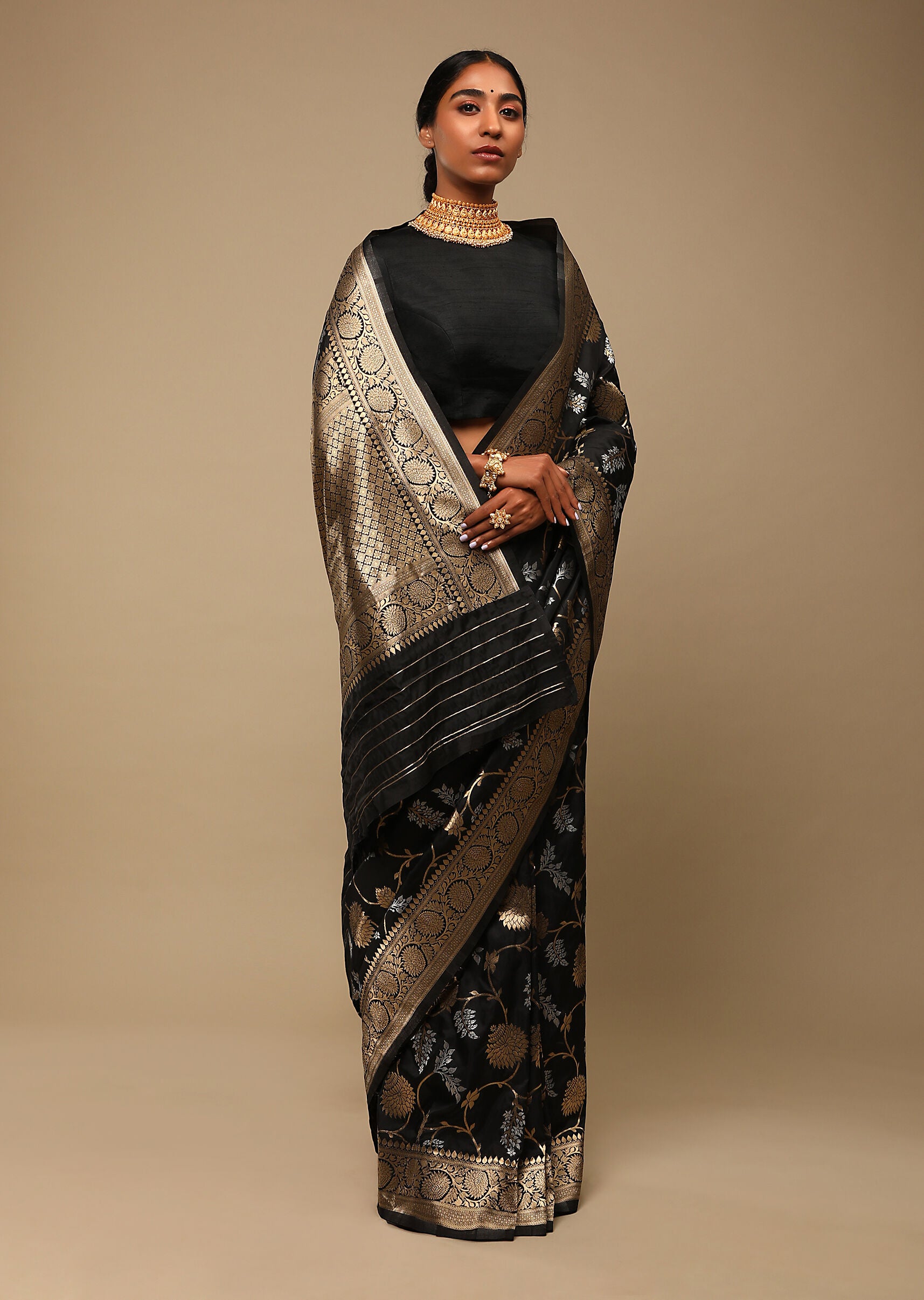 Black Banarasi Art Silk Woven Saree