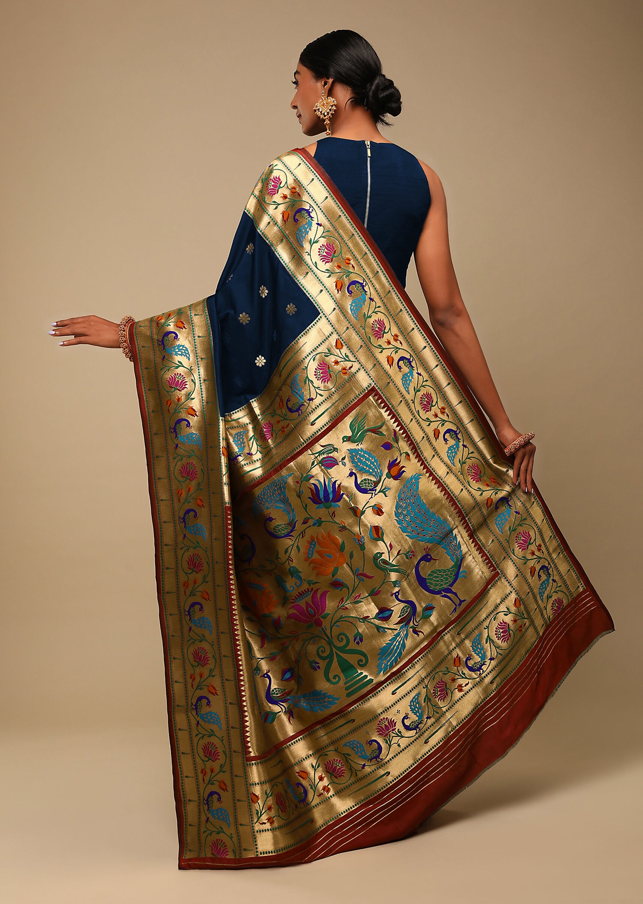 Blue Banarasi Art Silk Woven Saree