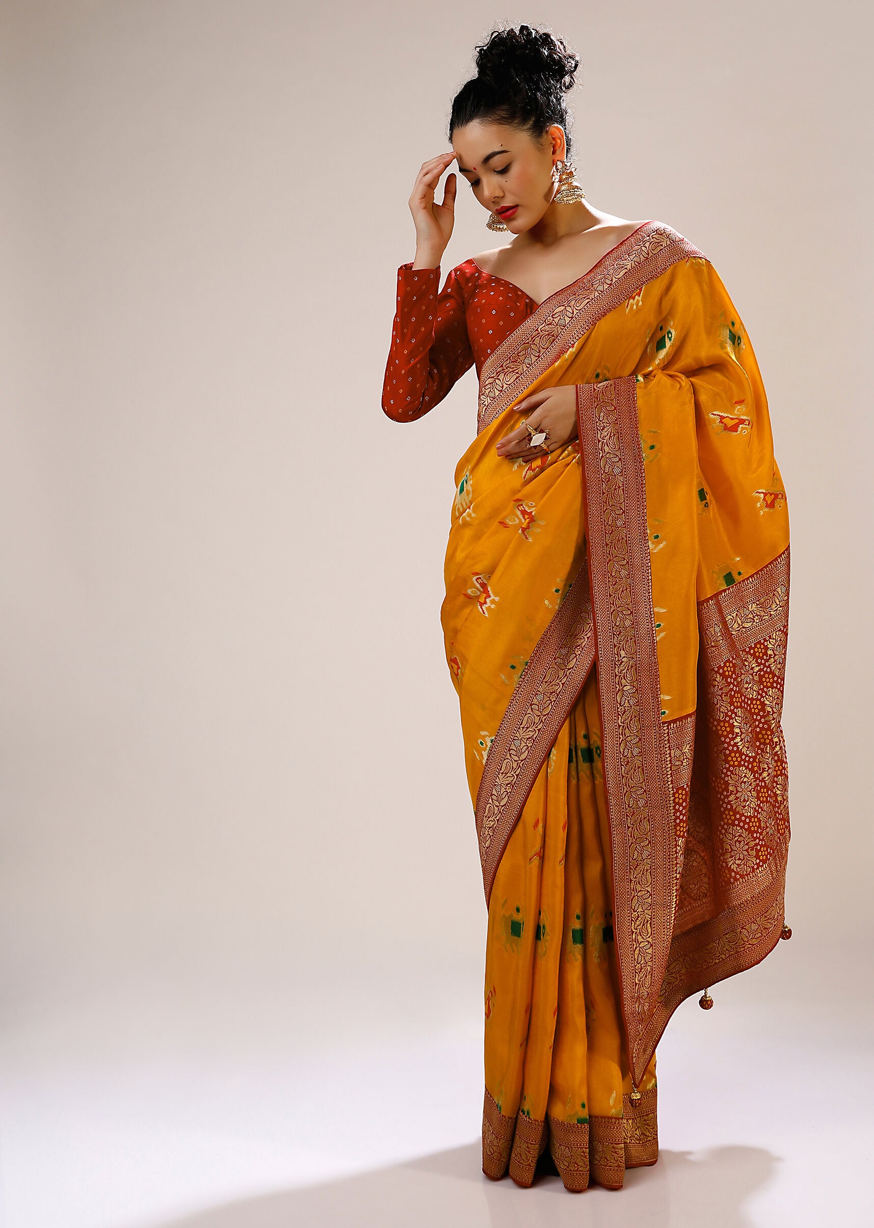 Mustard Banarasi Art Silk Woven Saree