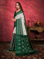 Green Mysore Art Silk Printed Saree