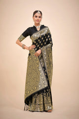 Black Banarasi Art Silk Woven Saree