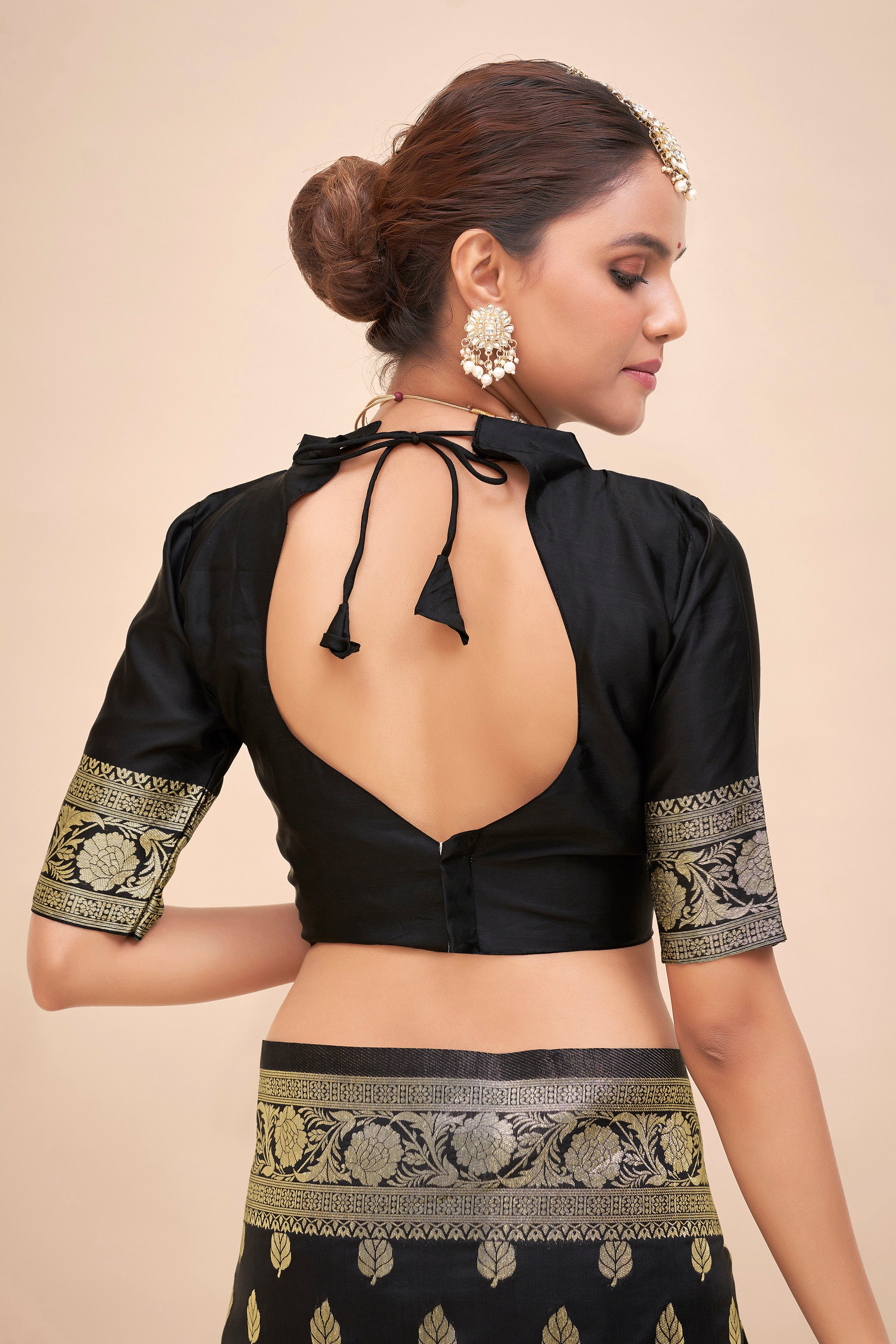 Black Banarasi Art Silk Woven Saree