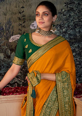 Tahiti Gold Vichitra Gota Patti Saree