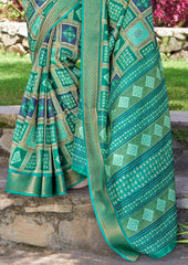 Multi Kalamkari Silk Block Print Saree