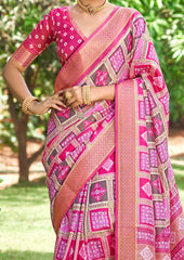 Multi Kalamkari Silk Block Print Saree