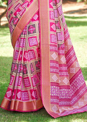 Multi Kalamkari Silk Block Print Saree