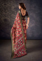 Multi Kalamkari Silk Block Print Saree