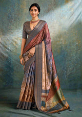 Multi Grey Jacquard Woven Saree