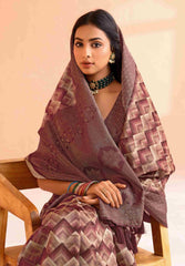 Brown Organza Jacquard Woven Saree