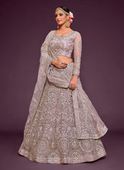 Orchid Zari Embroidered Net Lehenga Choli