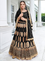 Black Thread Sequins Faux Georgette Lehenga Choli