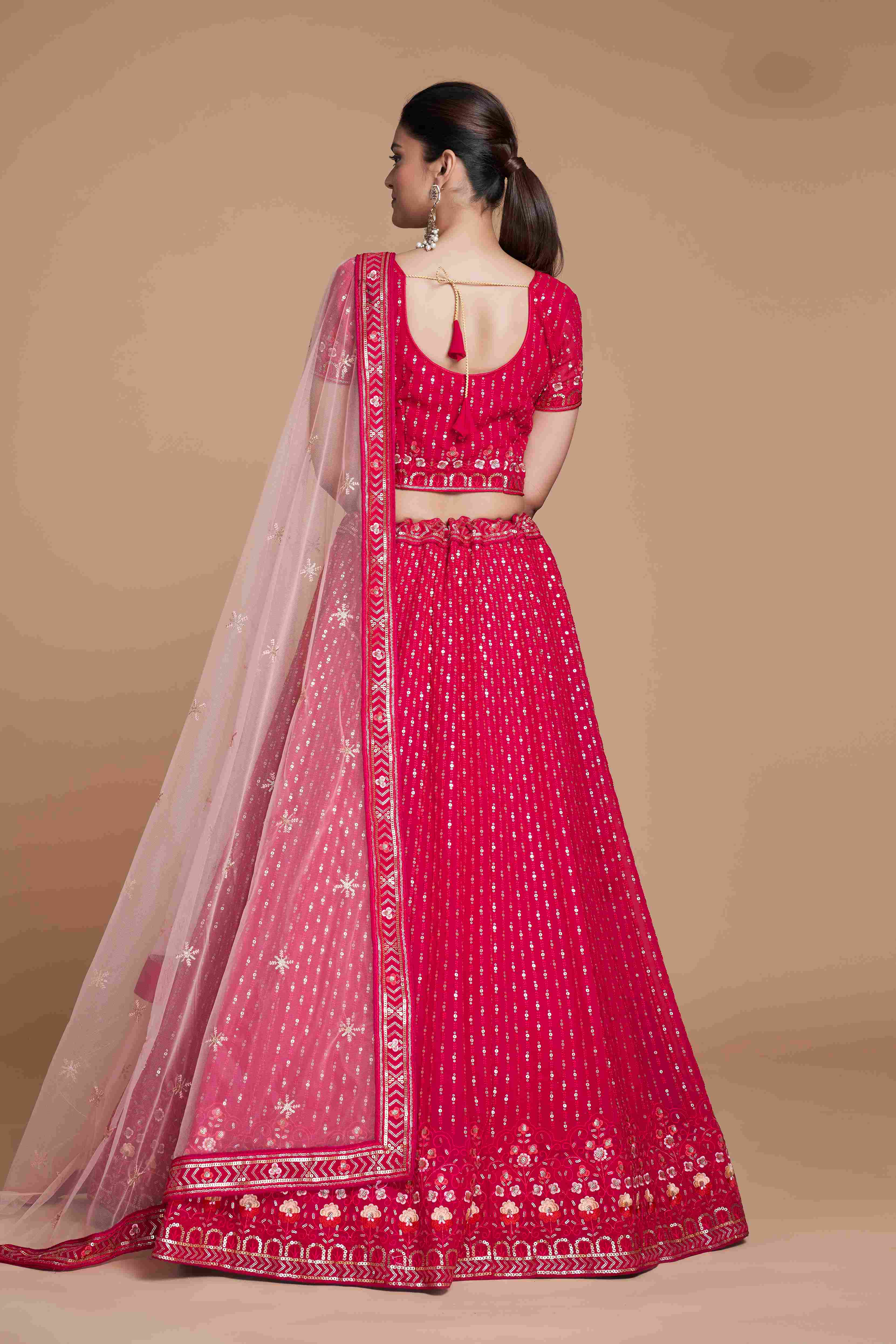 Light Sequins Embroidered Net Lehenga Choli