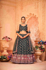 Grey Chinon Digital Printed Lehenga Choli