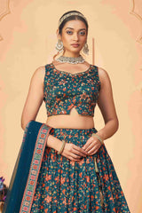 Rama Chinon Digital Printed Lehenga Choli