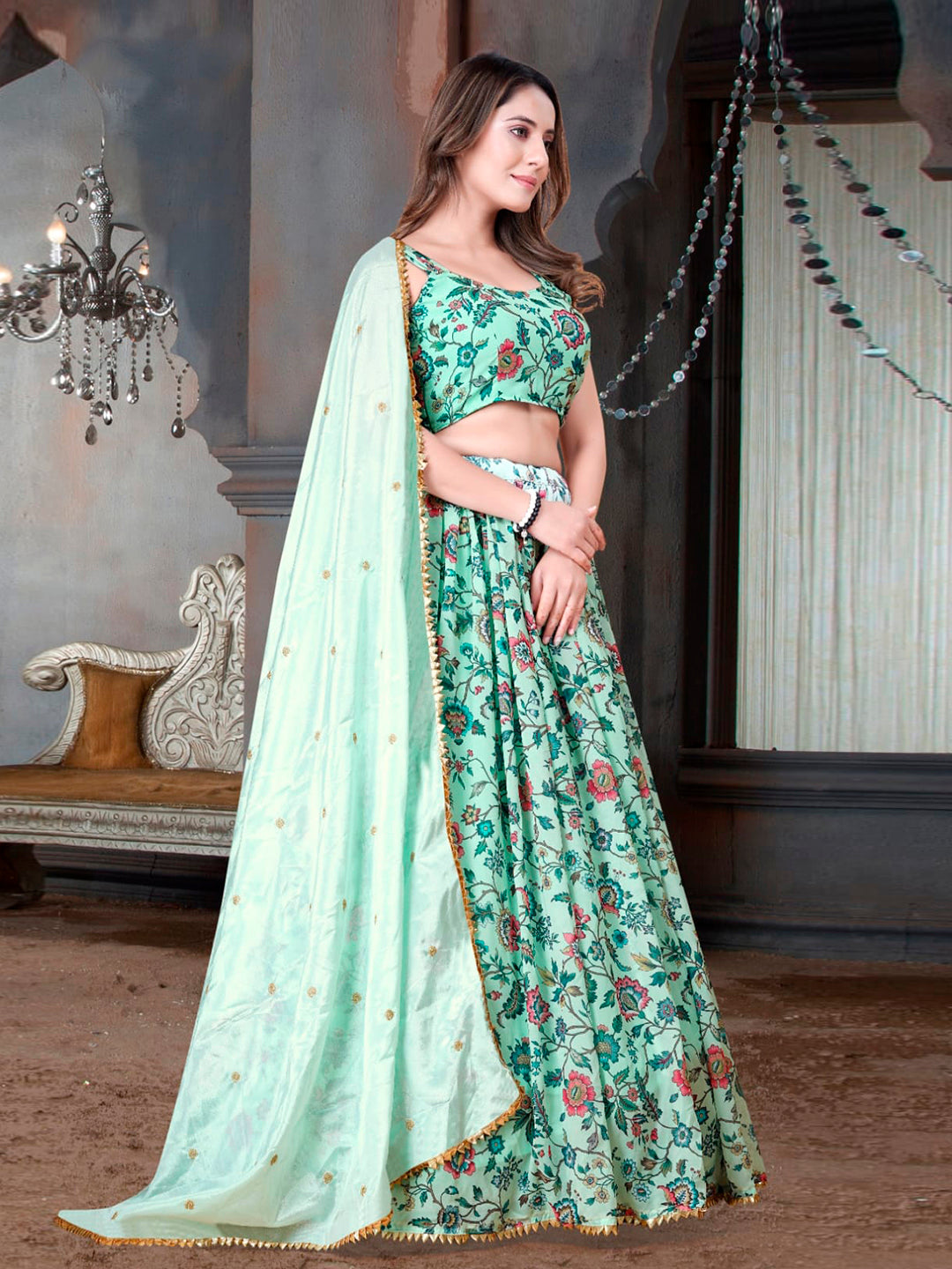 Aqua Weightless Digital Printed Lehenga Choli