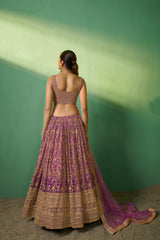 Lavender Georgette Sequins Embroidered Lehenga Choli