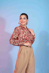 Multi Colored Crepe Designer Printed Top For Women