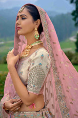 Multi Silk Embroidered Lehenga Choli