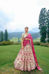 Off White Silk Embroidered Lehenga Choli