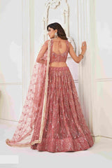 Onion Butterfly Net Sequins Embroidered Lehenga Choli